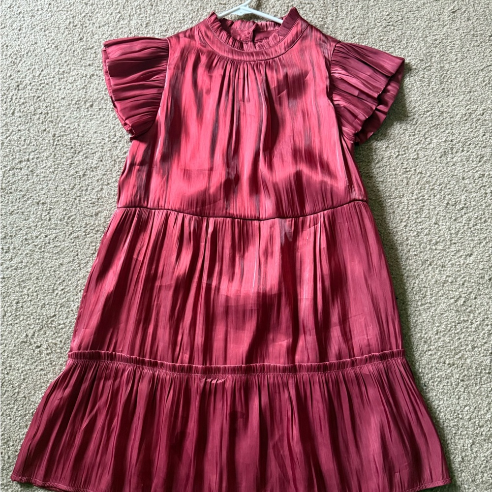 Elegant Pleated Pink Dress